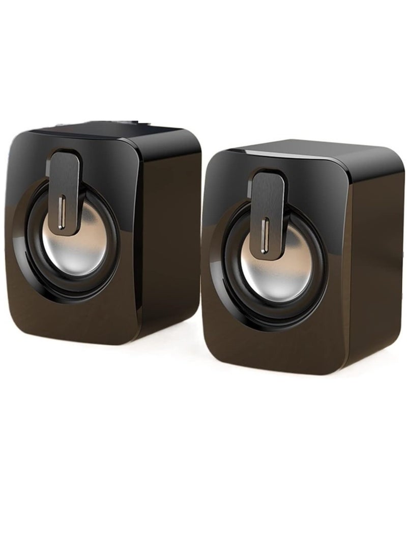 Mini Computer Speaker USB - 3W*2 RGB Lights Wired Stereo - 3.5mm Jack + 2.0 USB Powered For Gaming/Movie/Music/PC/Laptop - Image 1