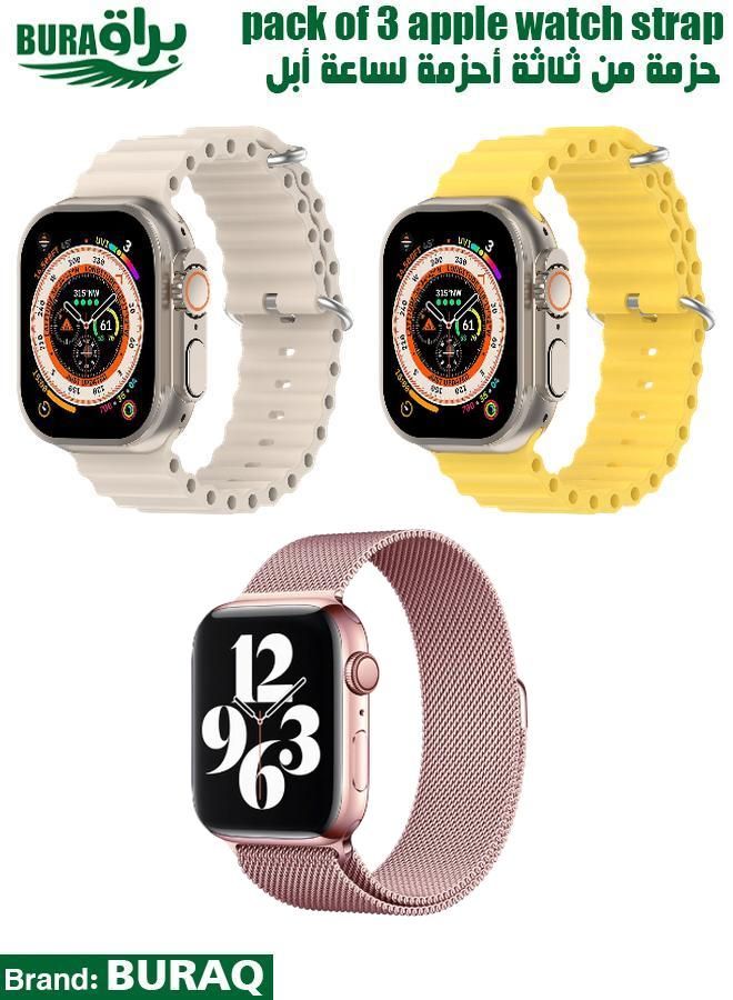 BURAQ Apple Watch Band Strap For Apple Watch Ultra 2/Ultra 49mm, Series 10 46mm, 9/8/7 45mm, SE2/SE/6/5/4 44mm, 3/2/1 42mm