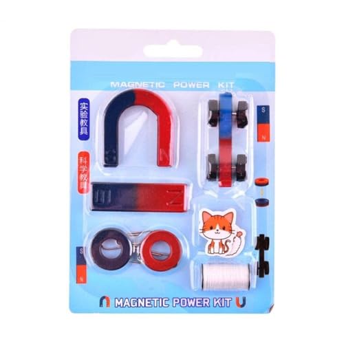 KRAFTMASTERS Science Magnets Set for Education Science School Classroom Experiment Tools for Kids Including Bar/Ring/Horseshoe/Thread/Car Magnets (N0:-3) - Image 1