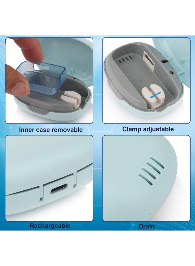 newway Mini Toothbrush Sterilizer Cover Rechargeable Travel Toothbrush Case With Holder For Houshold And Traving Or Business Trip Blue - Image 3
