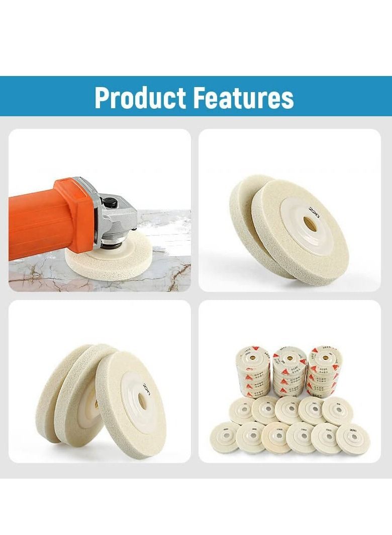 KASTWAVE 6pcs Sponge Fiber Polishing Pads 4 Inch Polishing Pads for Marble Tile Quartz Granite Concrete Countertop Renovation - Image 4