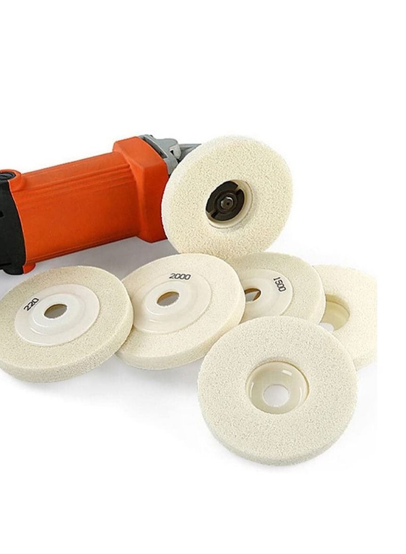 KASTWAVE 6pcs Sponge Fiber Polishing Pads 4 Inch Polishing Pads for Marble Tile Quartz Granite Concrete Countertop Renovation - Image 1