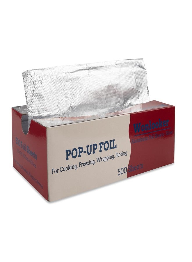 Wonlooker Aluminum Foil Sheets, 500 Sheets, 12 x 12inch/sheet, Precut Aluminum Foil Wraps, Pop-Up Interfolded Foil Sheets for Baking, Grilling, Roasting, Cooking or Storing Food, Large, Silver - Image 1