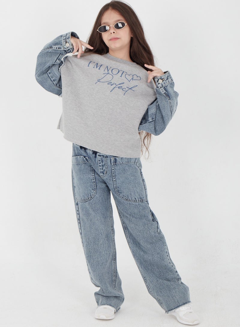 CHOiCE Girls' Winter Denim Pajama "PERFECT" - Stylish and Comfortable Design (Code 679) - Image 2