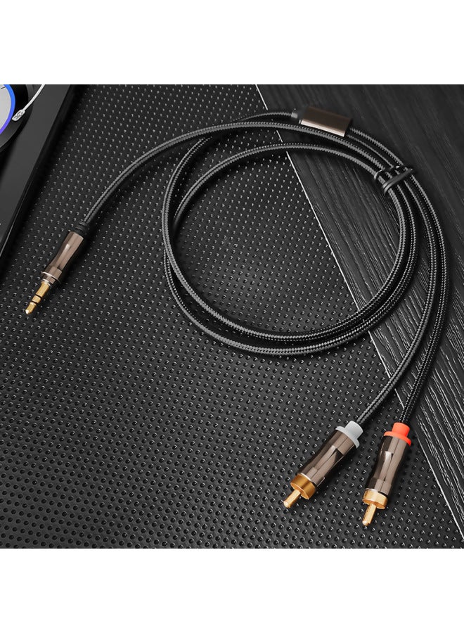 Lotus Line One-two Audio Line 3.5 To Double Lotus Player Wire Rca Male Lotus Head Audio Line-Color:Coffee-Length:5 M  - Image 1
