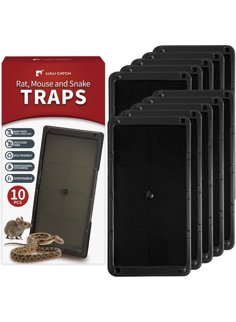 10 Pack Super Glue Traps for Mice & Snakes, Larger, Heavier Sticky Traps with Non-Toxic Glue. Sticky Mouse Traps Indoor, Easy to Set, Pet Safe Pest Control - Image 1