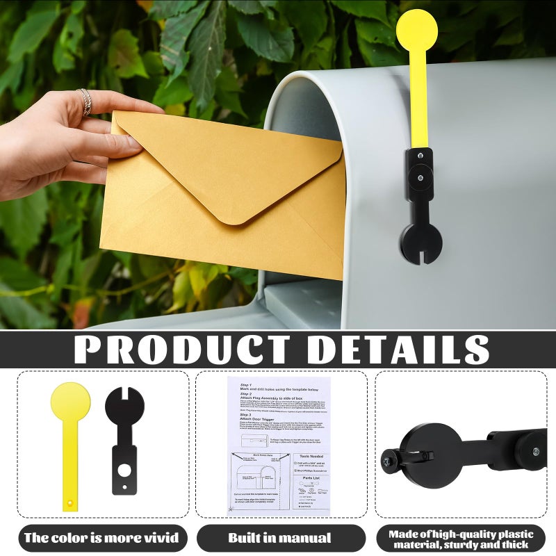 Otoolling Mailbox Delivery Notification Alert Signal Flag Kits Mailboxes Accessories with Flag Assembly, Wrench, Spacer, Flat Washer, Screw, Lock Nut for Traditional Steel Residential Mailboxes - Image 4