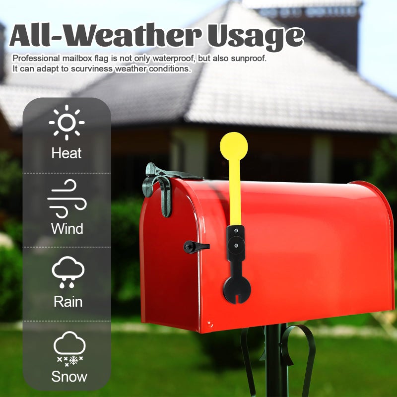 Otoolling Mailbox Delivery Notification Alert Signal Flag Kits Mailboxes Accessories with Flag Assembly, Wrench, Spacer, Flat Washer, Screw, Lock Nut for Traditional Steel Residential Mailboxes - Image 3