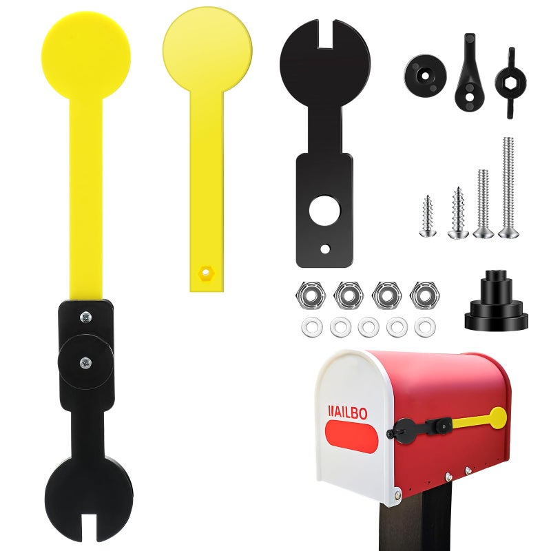 Otoolling Mailbox Delivery Notification Alert Signal Flag Kits Mailboxes Accessories with Flag Assembly, Wrench, Spacer, Flat Washer, Screw, Lock Nut for Traditional Steel Residential Mailboxes - Image 1