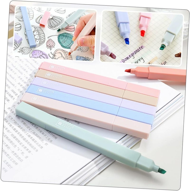 Corslet 6pc Cute Highlighter Pen Set – Pastel Highlighters for Study, School & Office | Soft Color Marker Pens | Cute Stationery for Students (Highlighter Pen Dual Tip) - Image 5