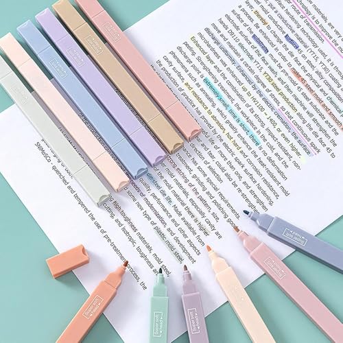 Corslet 6pc Cute Highlighter Pen Set – Pastel Highlighters for Study, School & Office | Soft Color Marker Pens | Cute Stationery for Students (Highlighter Pen Dual Tip) - Image 3