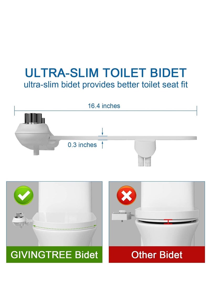 Y&D Bidet Self Cleaning Nozzle w/Digital Display Temperature Adjustable Cool to Warm Water, Non-Electric Dual Retractable Nozzles for Rear  - Image 4