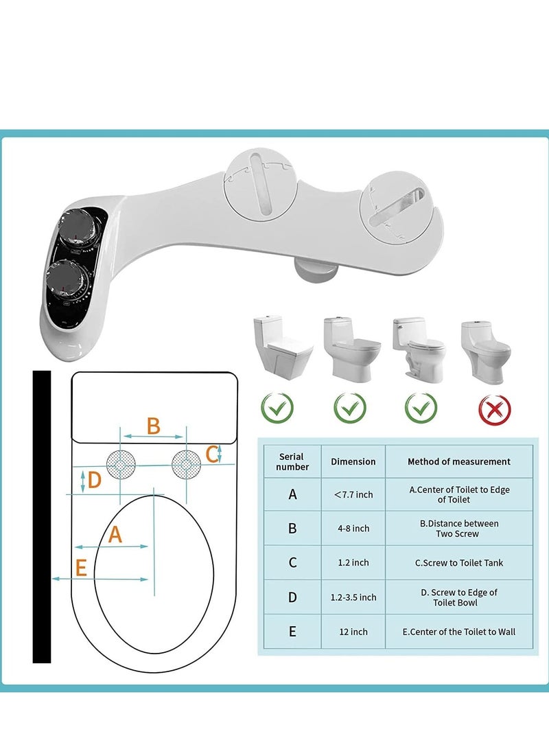 Y&D Bidet Self Cleaning Nozzle w/Digital Display Temperature Adjustable Cool to Warm Water, Non-Electric Dual Retractable Nozzles for Rear  - Image 5