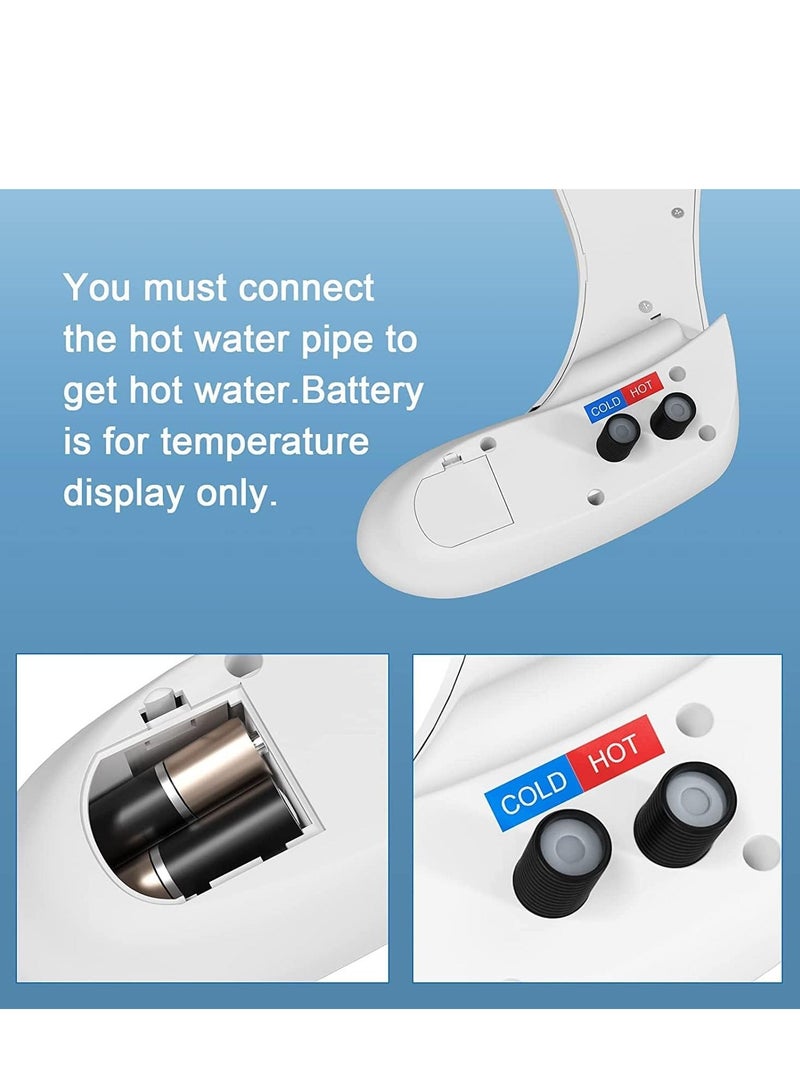Y&D Bidet Self Cleaning Nozzle w/Digital Display Temperature Adjustable Cool to Warm Water, Non-Electric Dual Retractable Nozzles for Rear  - Image 3