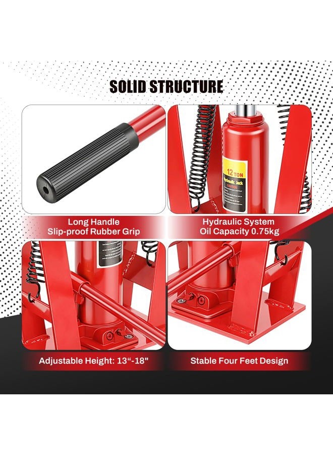 FAHKNS منحني أنابيب هيدروليكي 12 طن، منحني أنابيب نحاسية يدوي مع 6 قوالب (1/2"، 3/4"، 1"، 1-1/4"، 1-1/2"، 2")، بكرات قابلة للتعديل بزاوية 90°-180° للحديد المعدني - Image 4