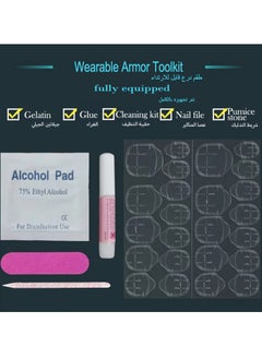 JOSQUEWNN Press on nails 24PCS, Fashionable Long Gradient Wearable Nail Tips, Dazzling Rhinestone French-Style European and American Fake Nail Stickers, Effortlessly Create an Elegant and Charming Nail Style, Fake Acrylic Nails With Glue Kit.  - Image 4