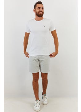 GANT Men Crew Neck Short Sleeve Embroidered Logo T-shirt, White  - Image 3