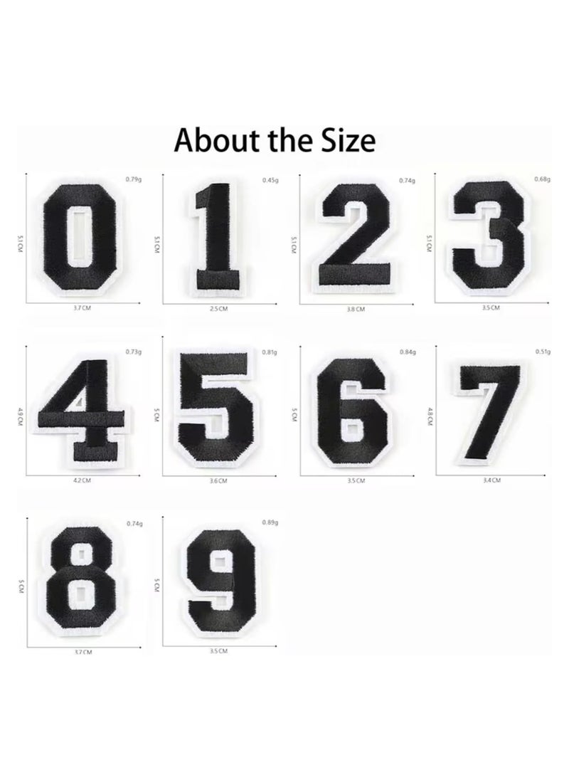 SOLDOUT 10 PCS/Set 0-9 Numbers Colorful Number Digit Fabric Embroidery Letter Patches Iron on Applique Sewing Supplies For DIY Jackets Apparel Decor (Set of 10, Red)  - Image 3
