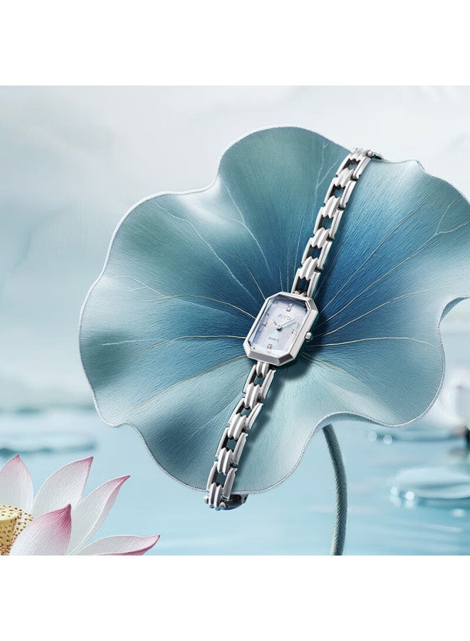 Fiyta Qingcheng Series, Dongfang Meiren Suzhou Embroidery Style Blue Wave Chinese-style Watch For Women , Present For Girls - Image 4
