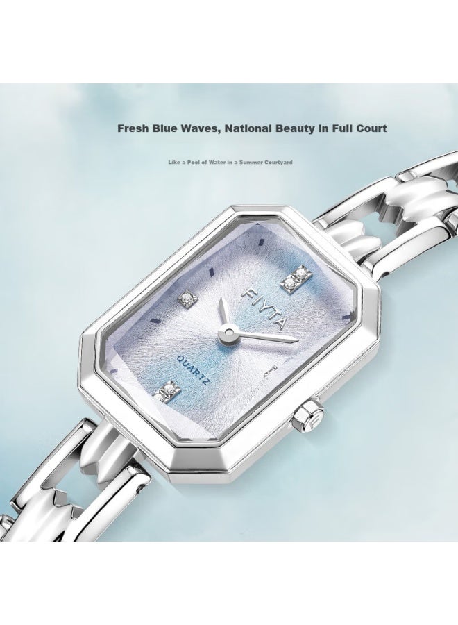 Fiyta Qingcheng Series, Dongfang Meiren Suzhou Embroidery Style Blue Wave Chinese-style Watch For Women , Present For Girls - Image 2