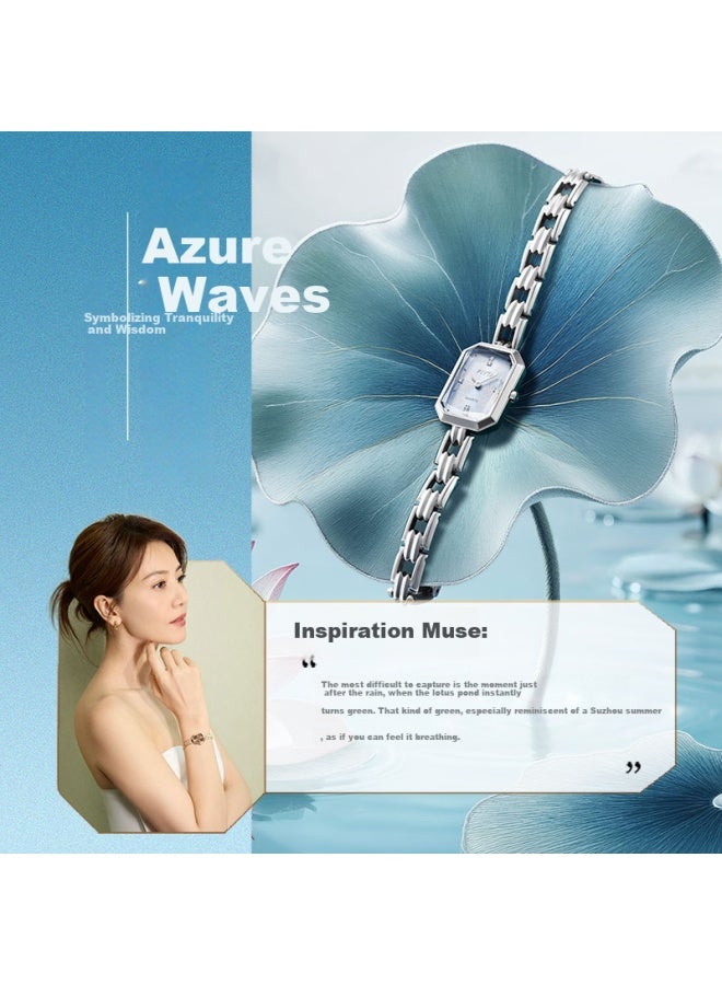 Fiyta Qingcheng Series, Dongfang Meiren Suzhou Embroidery Style Blue Wave Chinese-style Watch For Women , Present For Girls - Image 1