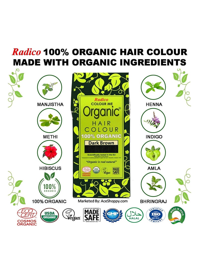 Radico 100% Organic Dark Brown Hair Color 100gm Set Of 2 - Image 3