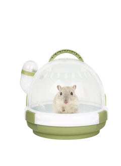 SYOSI Hamster Carrier Cage Portable Mice Travel Case Plastic Small Animal Carrier Rat Carry Cage with Water Bottle for Dwarf Hamster Mouse Pet Outgoing & Traveling (Moss Green)  - Image 1