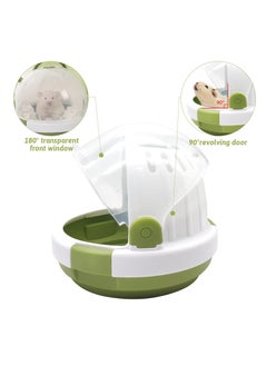 SYOSI Hamster Carrier Cage Portable Mice Travel Case Plastic Small Animal Carrier Rat Carry Cage with Water Bottle for Dwarf Hamster Mouse Pet Outgoing & Traveling (Moss Green)  - Image 2
