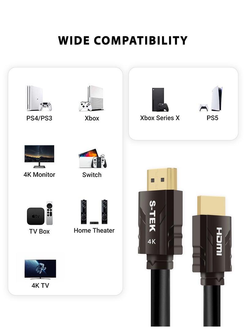 S-TEK S-TEK HDMI Cable 4K 2.0 18Gbps High-Speed 4K@60Hz Video Wire Ultra HD 3D Compatible with MacBook Pro UHD TV Nintendo Switch Xbox Playstation PS5/4 PC Laptop  - Image 4