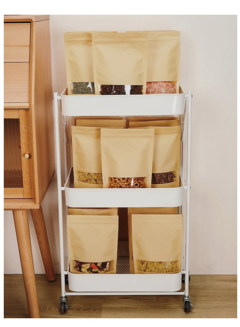 50Pcs Kraft Paper Standing Bag With Clear Window Zip Lock Food Storage Bag Reusable Sealable Paper Bag Coffee Bag  - Image 4
