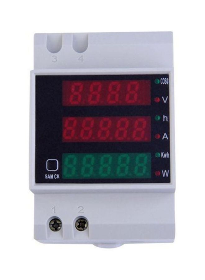 NIBEMINENT Digital Din Rail Voltage Meter White - Image 1