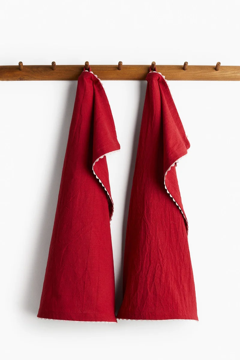 H&M 2-pack scalloped-edge tea towels