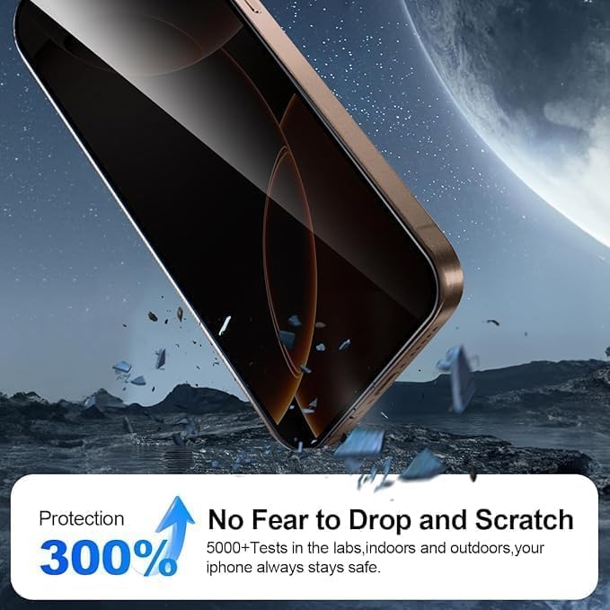 MaiJin 2Pcs iPhone 14 Pro Max Screen Protector Steel Tempered Glass Privacy Screen Protector for Apple iPhone Series, Anti-static and Dust-Resistant - Image 3