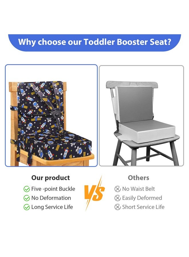 SMZCTYI Toddler Booster Seat for Dining Table, Adjustable Safety Buckle Child Booster Seat for Table with Backrest, PU Waterproof Easy Cleaning Portable Booster Seat Non-Slip Bottom Booster Cushion (Black) - Image 3