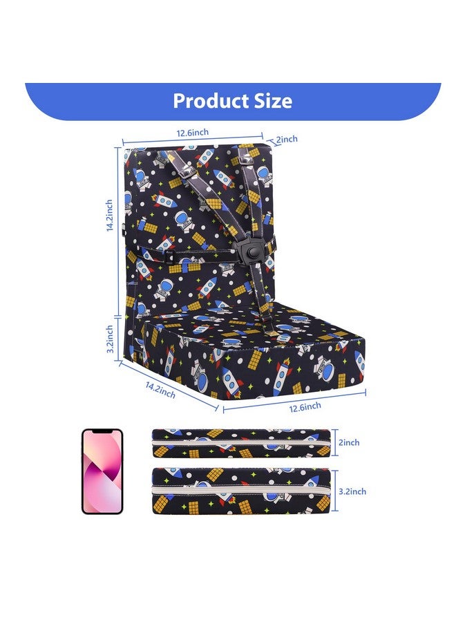 SMZCTYI Toddler Booster Seat for Dining Table, Adjustable Safety Buckle Child Booster Seat for Table with Backrest, PU Waterproof Easy Cleaning Portable Booster Seat Non-Slip Bottom Booster Cushion (Black) - Image 4