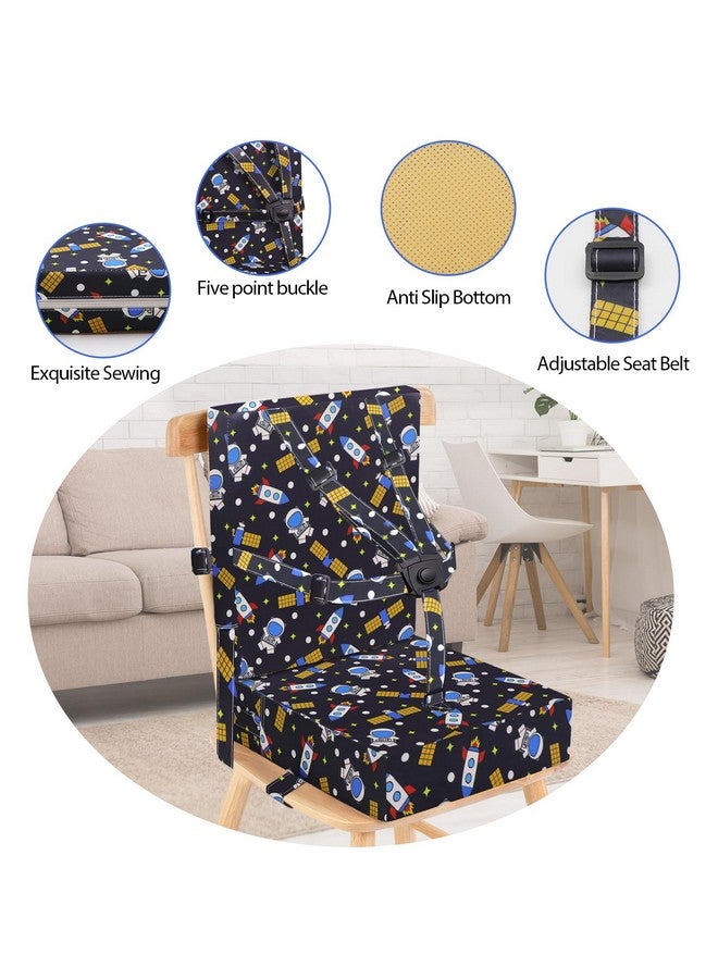 SMZCTYI Toddler Booster Seat for Dining Table, Adjustable Safety Buckle Child Booster Seat for Table with Backrest, PU Waterproof Easy Cleaning Portable Booster Seat Non-Slip Bottom Booster Cushion (Black) - Image 2