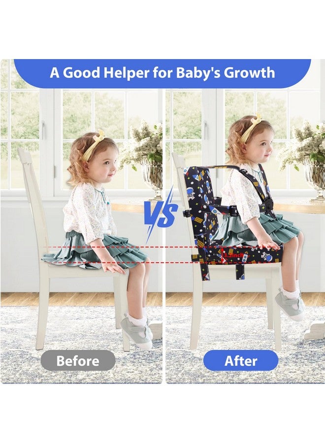 SMZCTYI Toddler Booster Seat for Dining Table, Adjustable Safety Buckle Child Booster Seat for Table with Backrest, PU Waterproof Easy Cleaning Portable Booster Seat Non-Slip Bottom Booster Cushion (Black) - Image 1