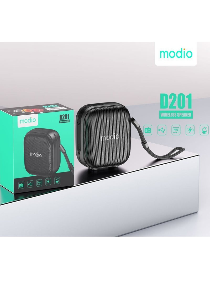 modio MODIO D201 Portable Bluetooth Speaker With HD Clear Sound Quality Control Buttons and Supports SD Card Black  - Image 4