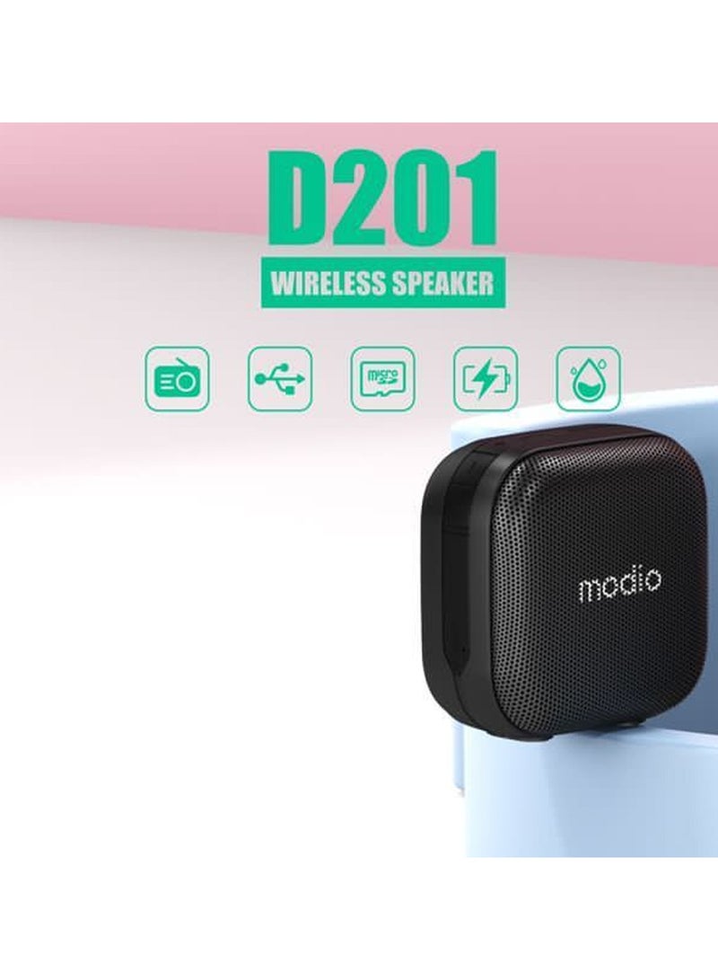 modio MODIO D201 Portable Bluetooth Speaker With HD Clear Sound Quality Control Buttons and Supports SD Card Black  - Image 3