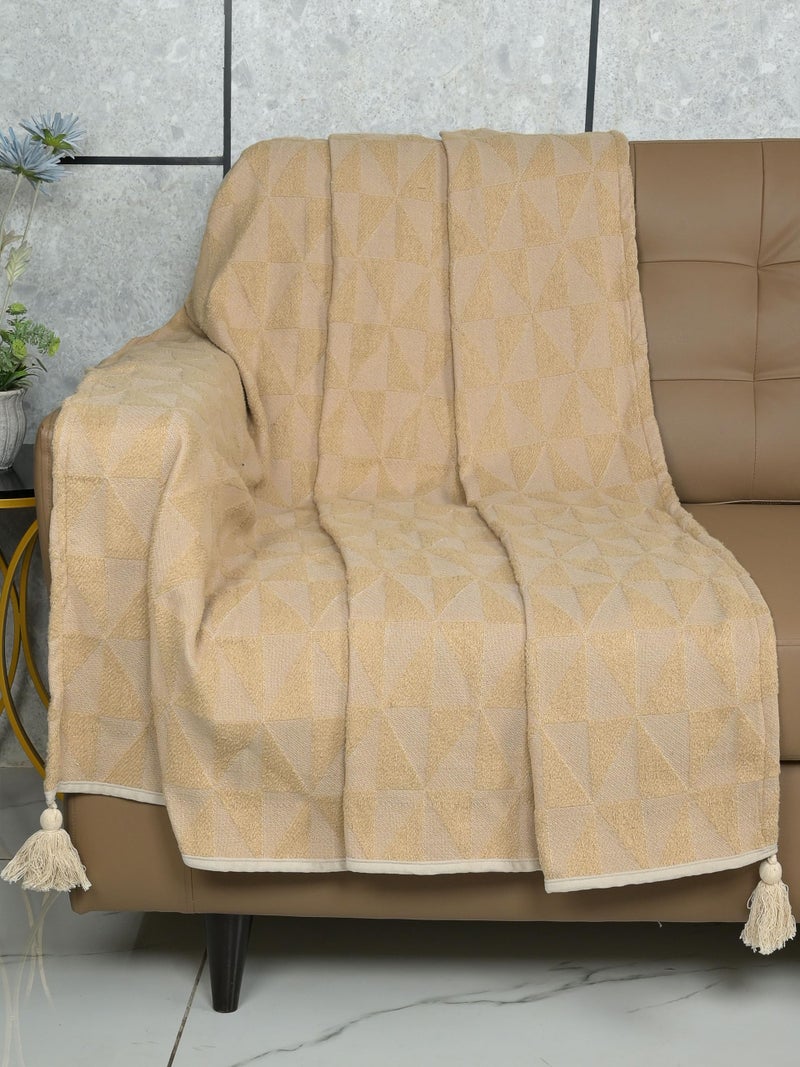SARAL HOME EASY LIVING Saral Home Soft Microfiber 3 Seater Sofa Cover Throw | Sofa Cover for Living Room | Sofa Slipcovers | Thick and Soft Sofa Cover (Beige, 140x210 cm) - Image 1
