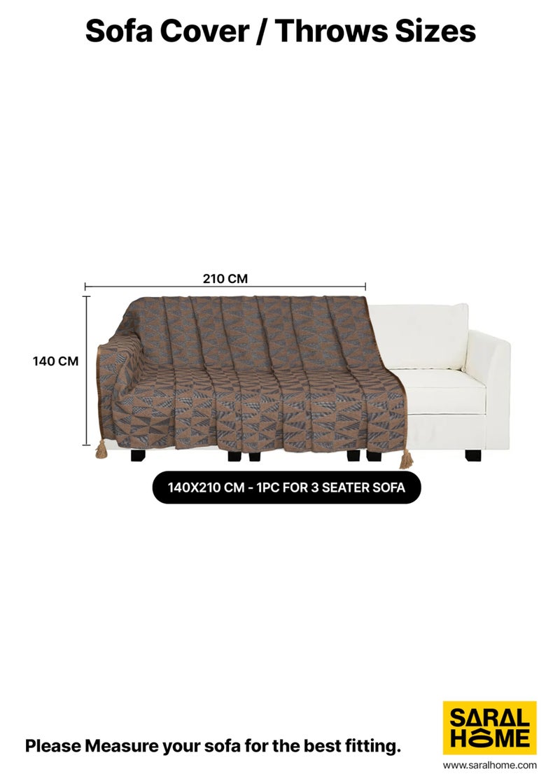 SARAL HOME EASY LIVING Saral Home Soft Microfiber 3 Seater Sofa Cover Throw | Sofa Cover for Living Room | Sofa Slipcovers | Thick and Soft Sofa Cover (Beige, 140x210 cm) - Image 5