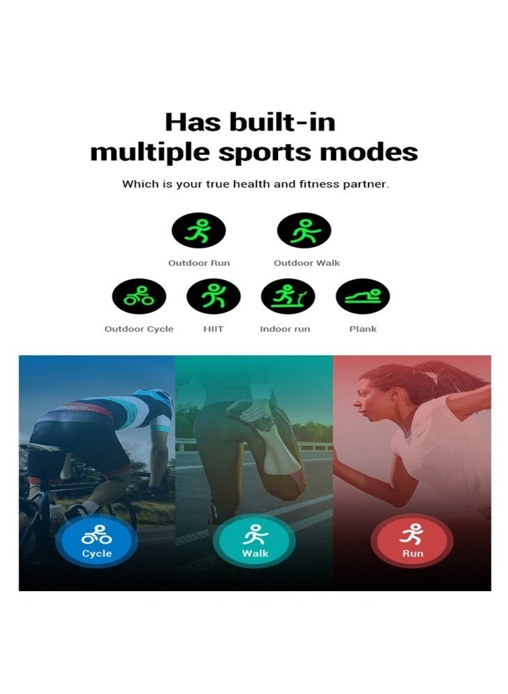 AROAQ TK30 0.96 inch Color Screen Smart Watch,Support Heart Rate / Blood Pressure / Blood Oxygen / Blood Glucose Monitoring(Black) - Image 4