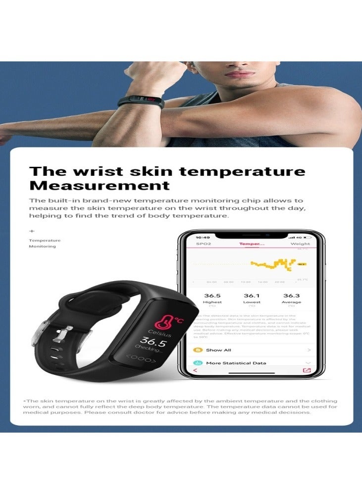 AROAQ TK30 0.96 inch Color Screen Smart Watch,Support Heart Rate / Blood Pressure / Blood Oxygen / Blood Glucose Monitoring(Black) - Image 5