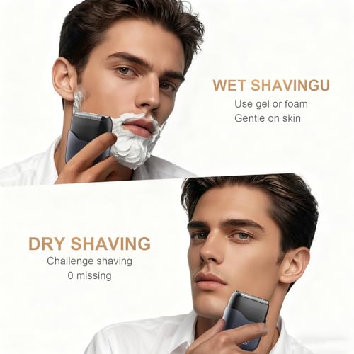 MuliVid Electric Foil Shaver for Men:Triple Floating Blade Electric Razor for Face & Beard - IPX7 Waterproof Cordless Shaver with LED Display, USB-C Fast Charge & Travel Lock - Home & Travel Grooming Kit - Image 4