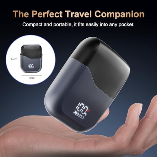 MuliVid Electric Foil Shaver for Men:Triple Floating Blade Electric Razor for Face & Beard - IPX7 Waterproof Cordless Shaver with LED Display, USB-C Fast Charge & Travel Lock - Home & Travel Grooming Kit - Image 5