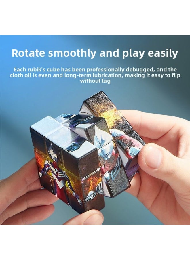 Generic - Ultraman Third-order Difficulty Complete Set Of Rubik's Cube Toys Intelligence Development Boys And Girls Birthday Science And Education Plastic-Color:Luobu-5.7cm Free Tutorial - Image 1
