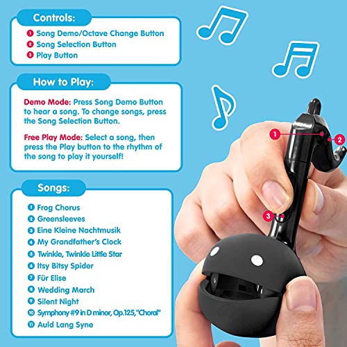 Otamatone [Melody Series] Japanese Electronic [Mini Size] Musical Instrument [11 Pre-Programmed Songs] Portable Synthesizer from Japan by Cube/Maywa Denki [English Instruction], Black - Image 3
