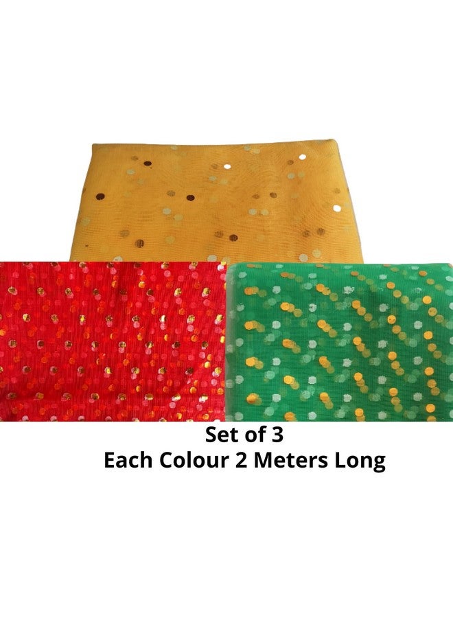 Artonezt مجموعة Artonezt من 3 قطع من قماش الشبك المزخرف، زينة باقات، تغليف هدايا، زينة احتفالية، زينة قاعة الحفلات، مشاريع الحرف الفنية، بطول 2 متر لكل لون مع لفة شريط ذهبي - Image 3
