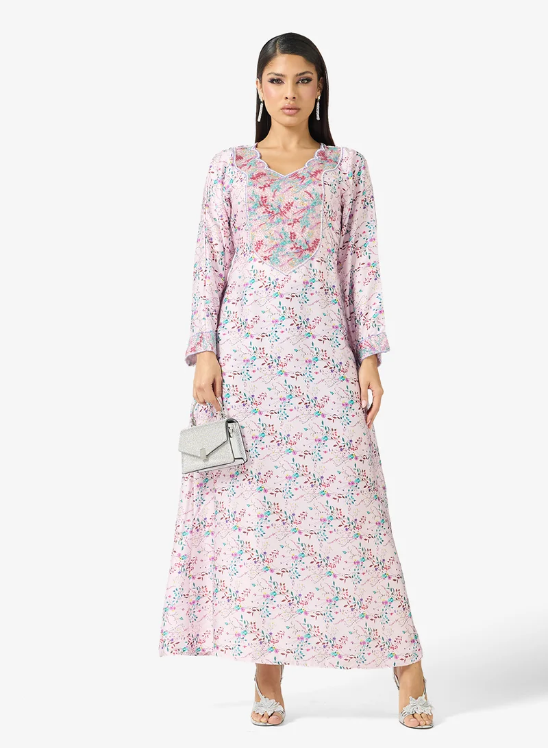 Arabian Closet  Embellished Belted Jalabiya for Women | Best Price UAE