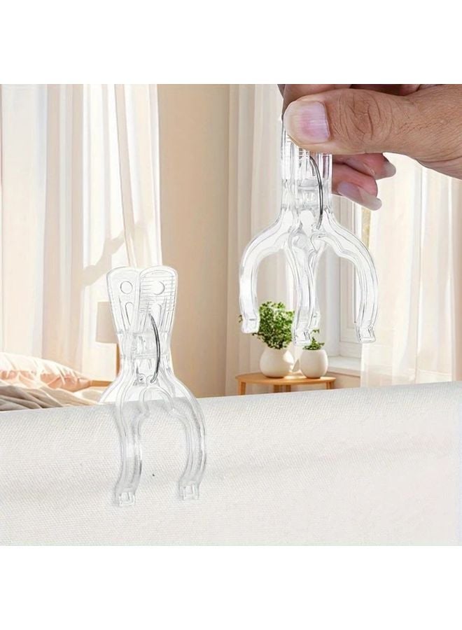 4pcs Windproof Transparent Plastic Clothespins Strong Grip Laundry Pegs For Towels Clothes - Image 5